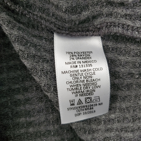 NEW Socialite Front Tie Waffle Knit Gray Sweater - Picture 5 of 5